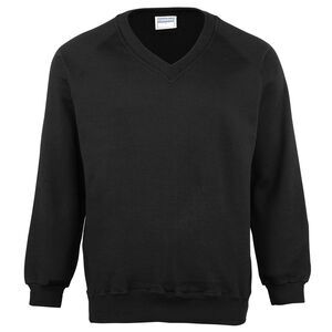 Maddins Childrens Big Girls Colorsure V-Neck Sweatshirt / Schoolwear / Black